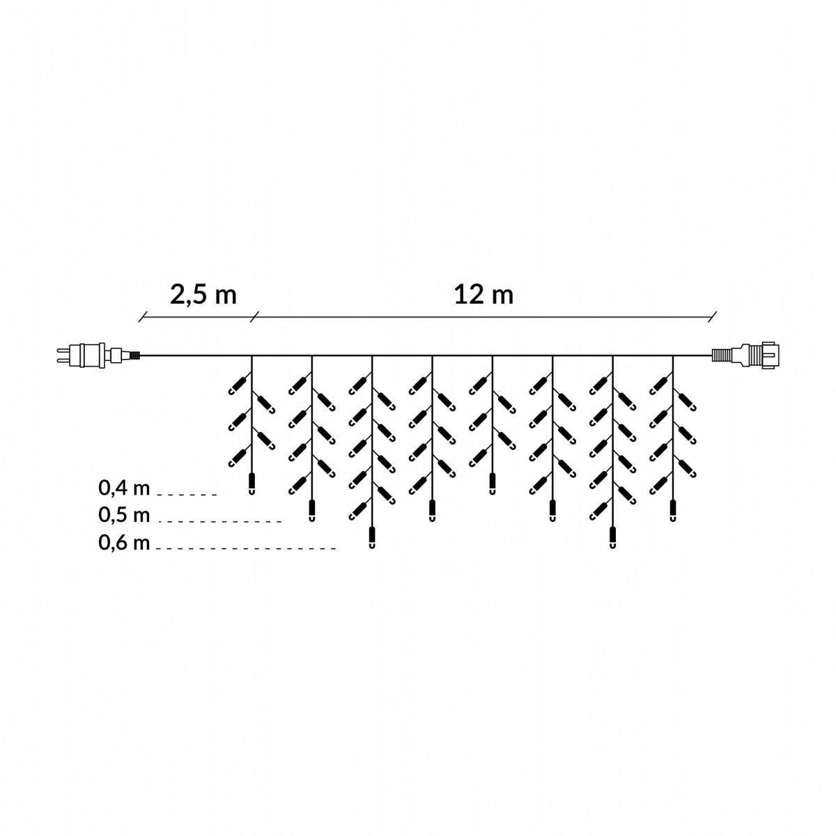 Гирлянда бахрома уличная (наружная) Springos 12 м 300 LED CL303 Mix
