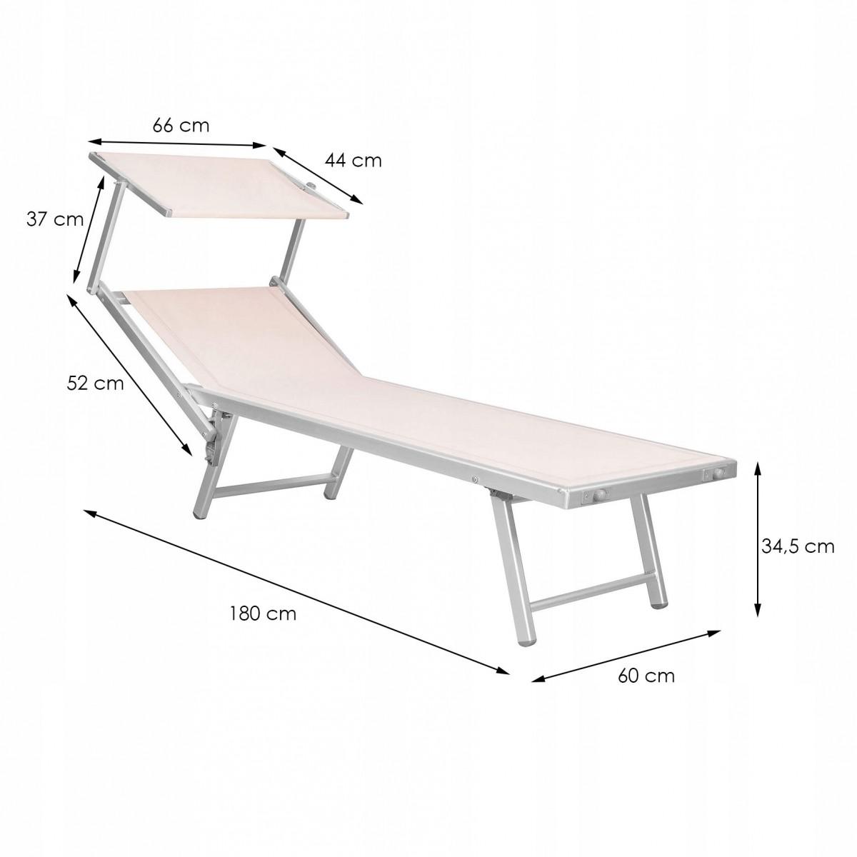 Шезлонг (лежак) для пляжа, террасы и сада с навесом Springos GC0040