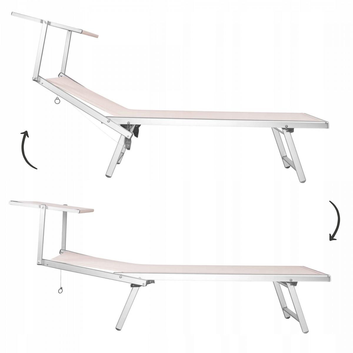 Шезлонг (лежак) для пляжа, террасы и сада с навесом Springos GC0040