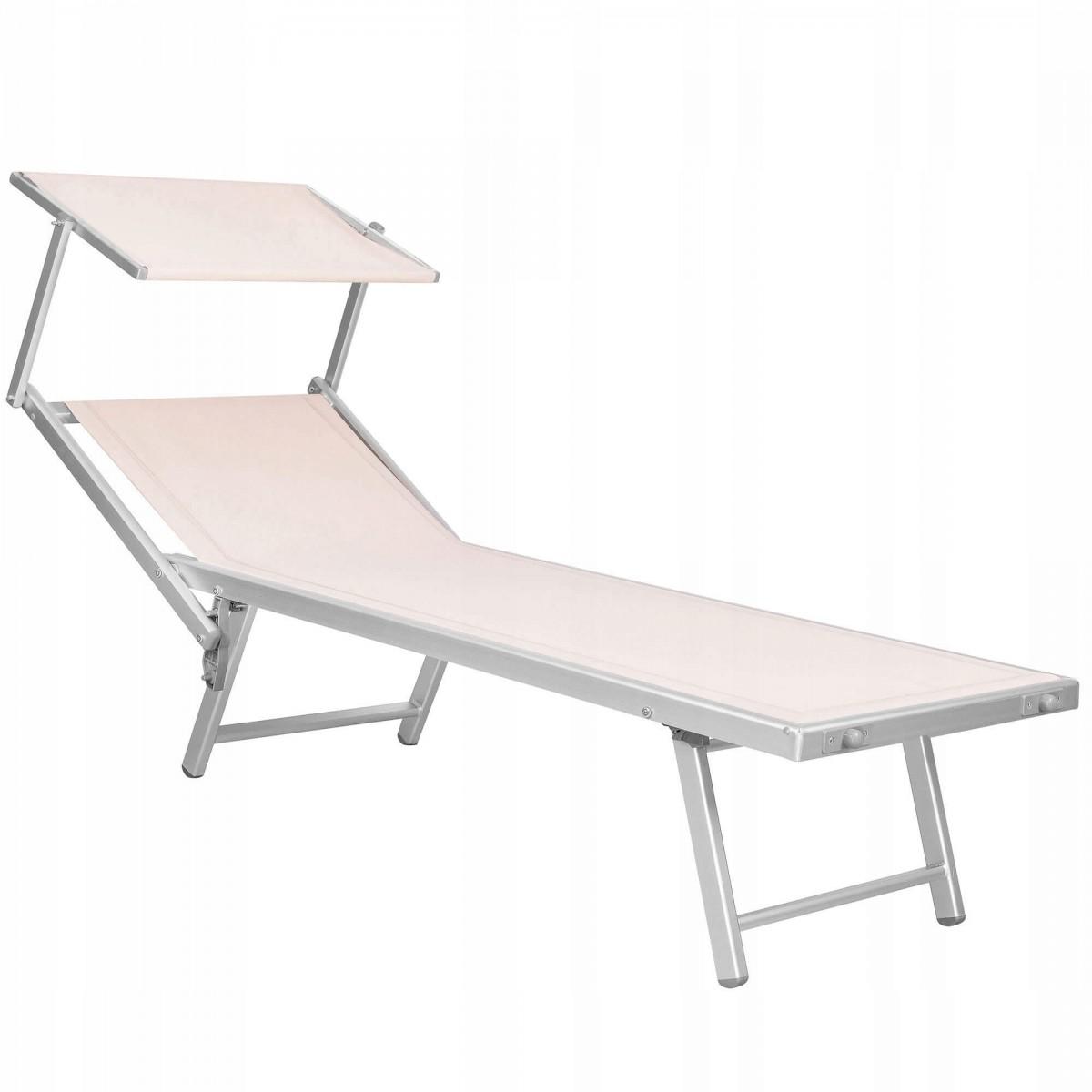 Шезлонг (лежак) для пляжа, террасы и сада с навесом Springos GC0040