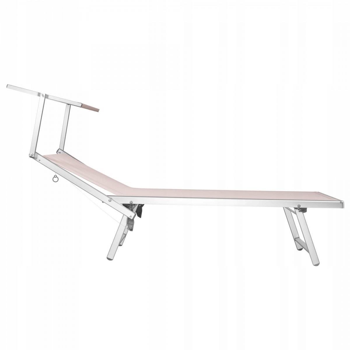 Шезлонг (лежак) для пляжа, террасы и сада с навесом Springos GC0040