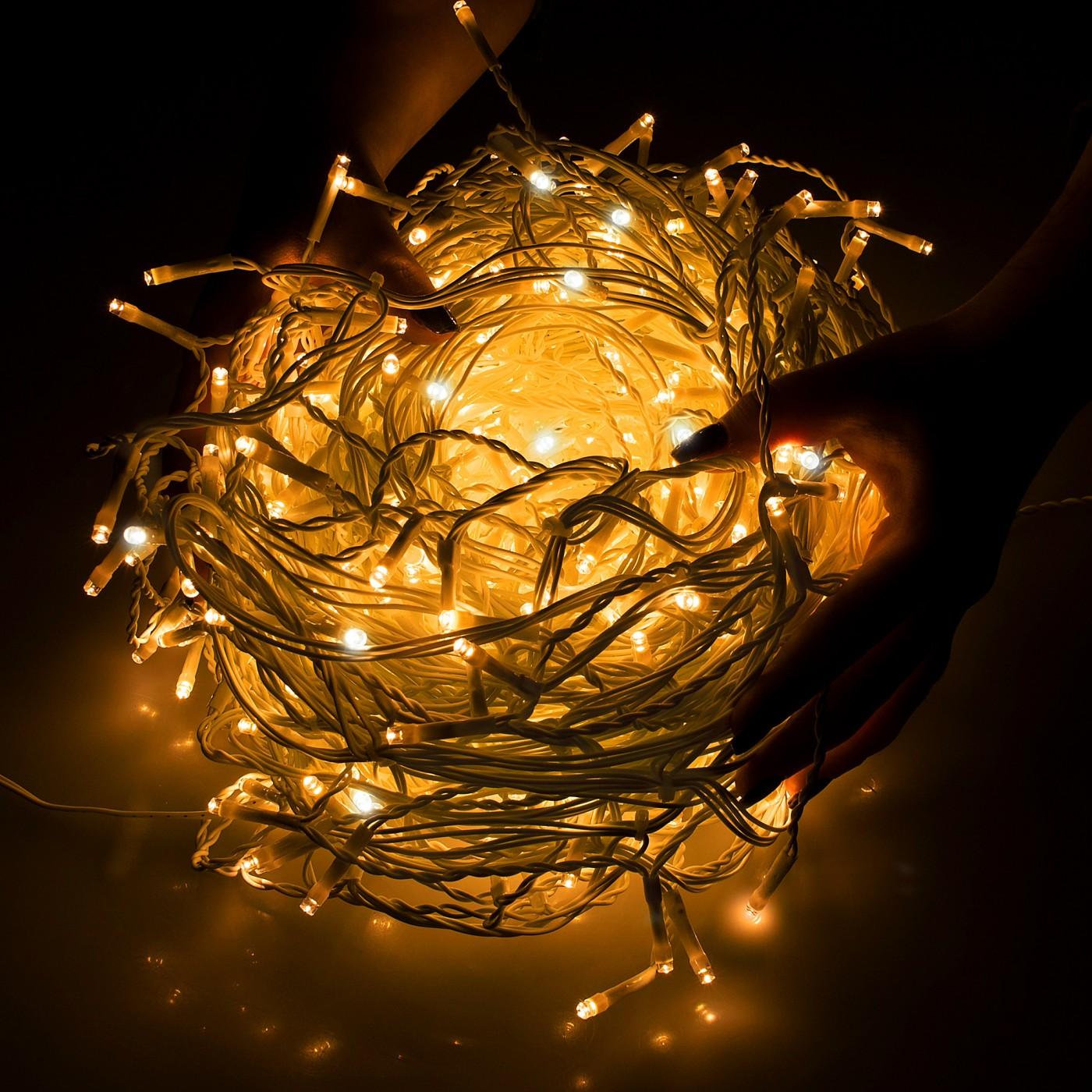 Гирлянда бахрома уличная (наружная) Springos 20 м 500 LED + Flash CL0517 Warm White