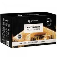 Гирлянда бахрома уличная (наружная) Springos 20 м 500 LED + Flash CL0517 Warm White