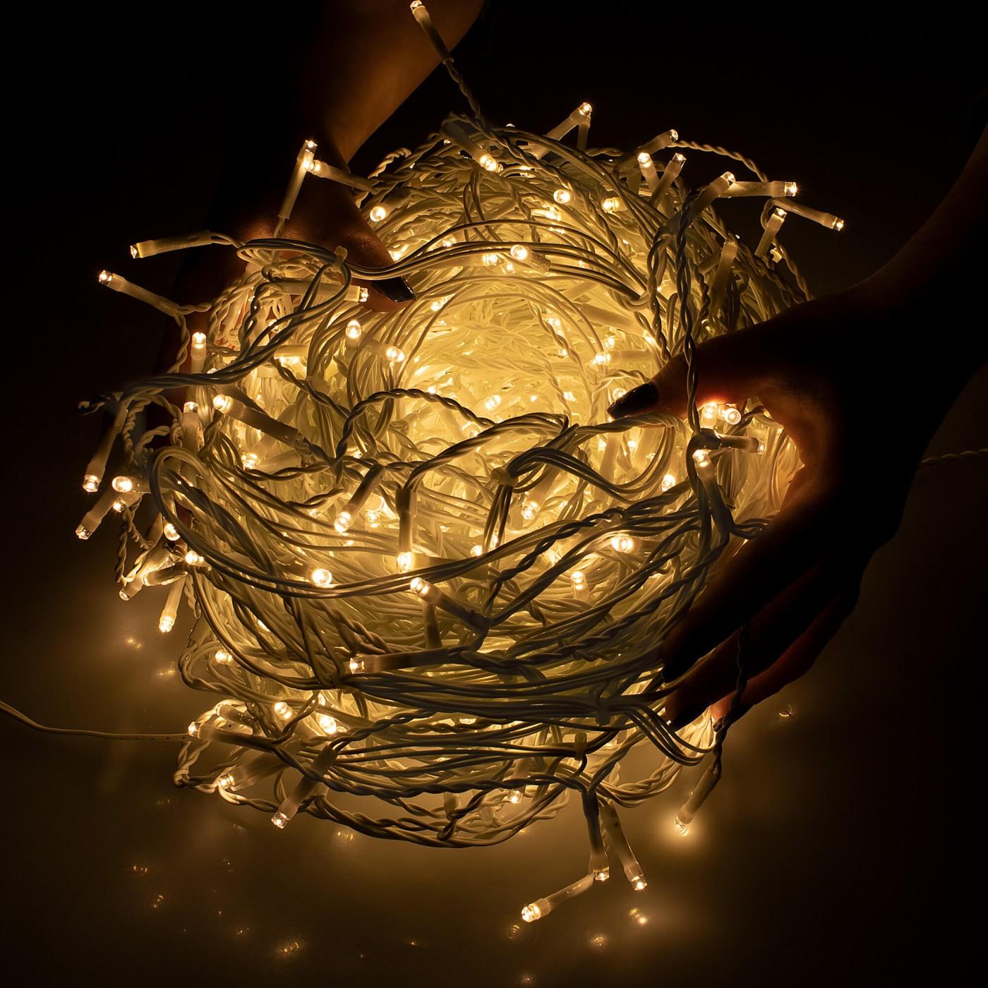 Гирлянда бахрома уличная (наружная) Springos 20 м 500 LED Pilot CL505 Warm White