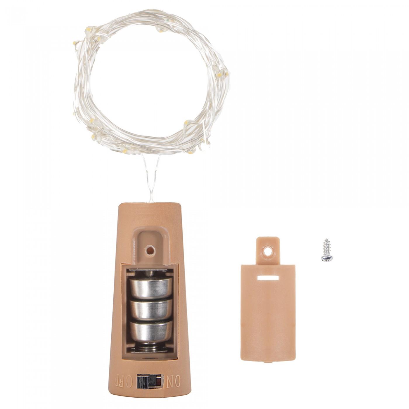 Гирлянда пробка в бутылку на батарейках Springos 1.9 м 20 LED CL0027 Cold White