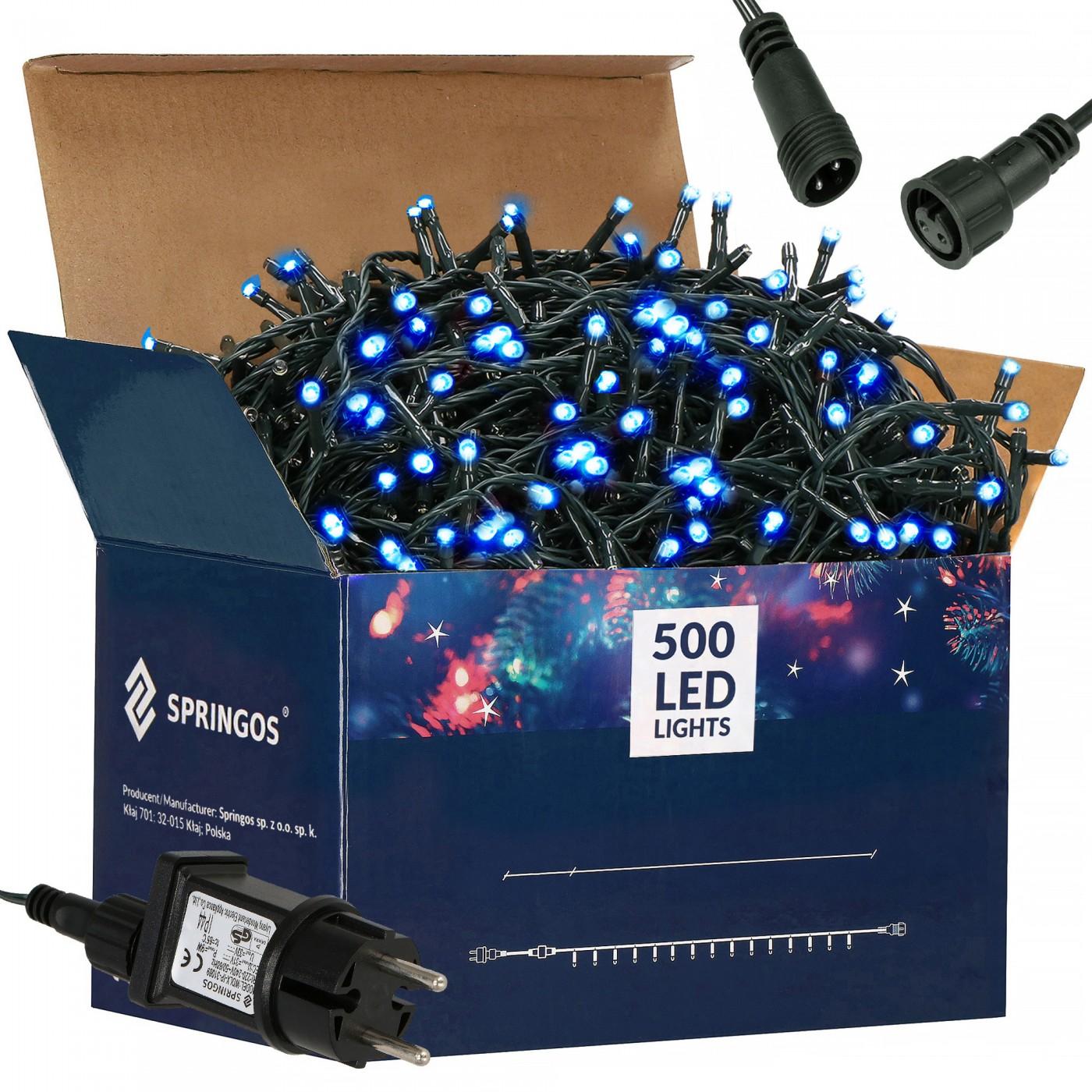 Гирлянда уличная (наружная) Springos 25 м 500 LED CL0523 Blue