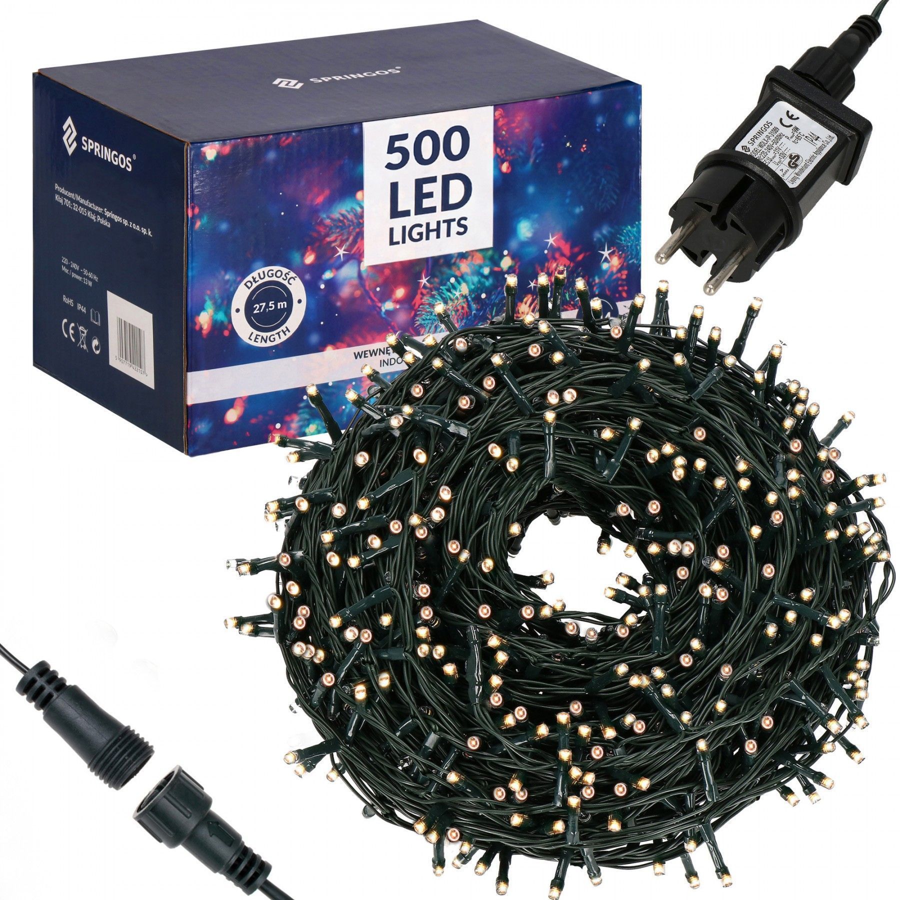 Гирлянда уличная (наружная) Springos 25 м 500 LED CL0521 Warm White