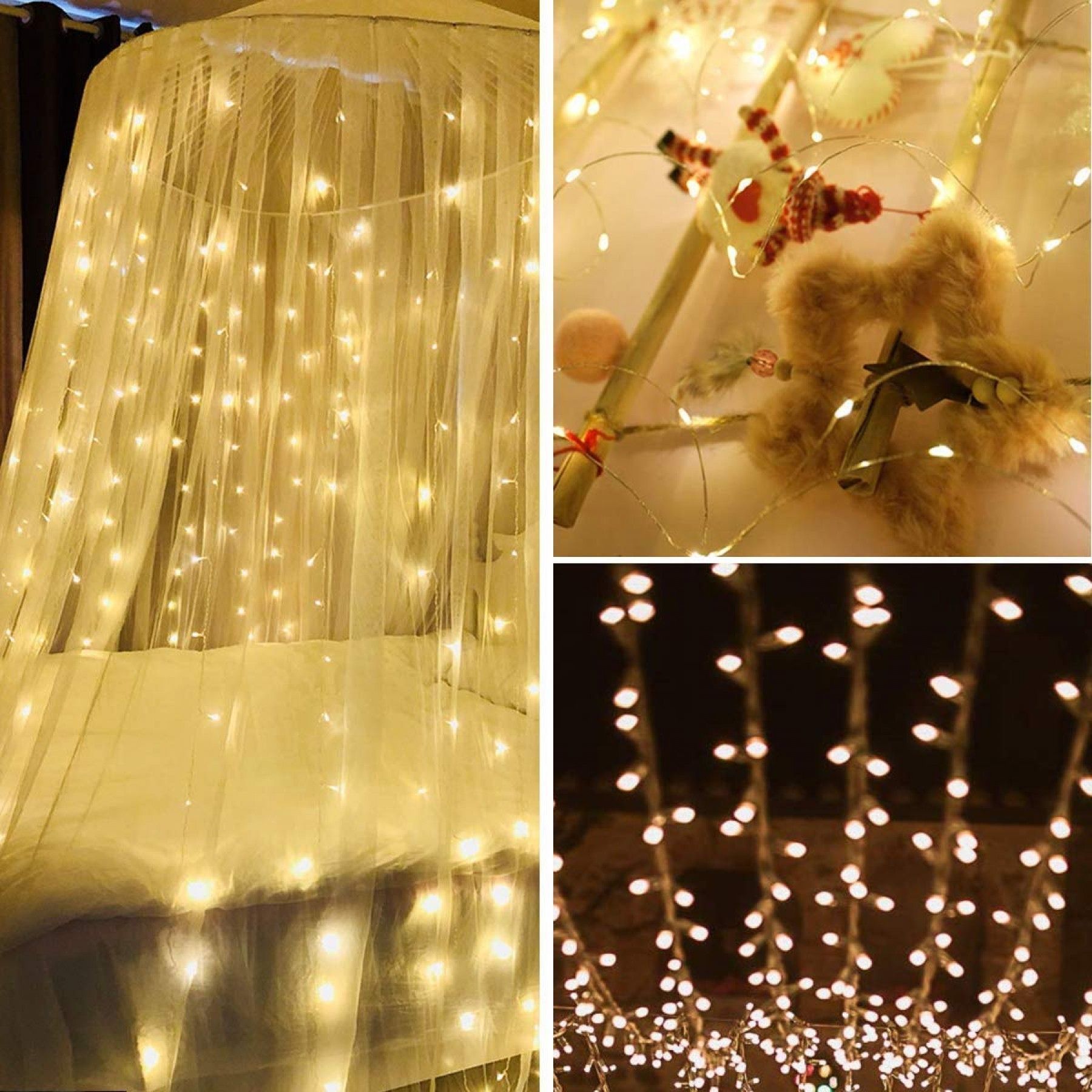 Гирлянда (конский хвост) Springos 2 м 300 LED CL0093 Warm White