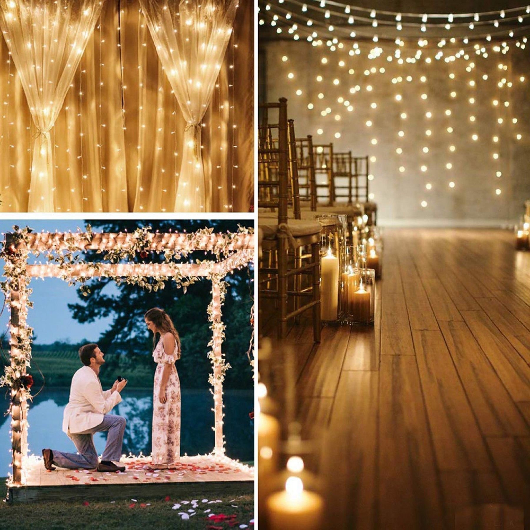 Гирлянда водопад (штора) Springos 2 x 2 м 400 LED CL0097 Warm White