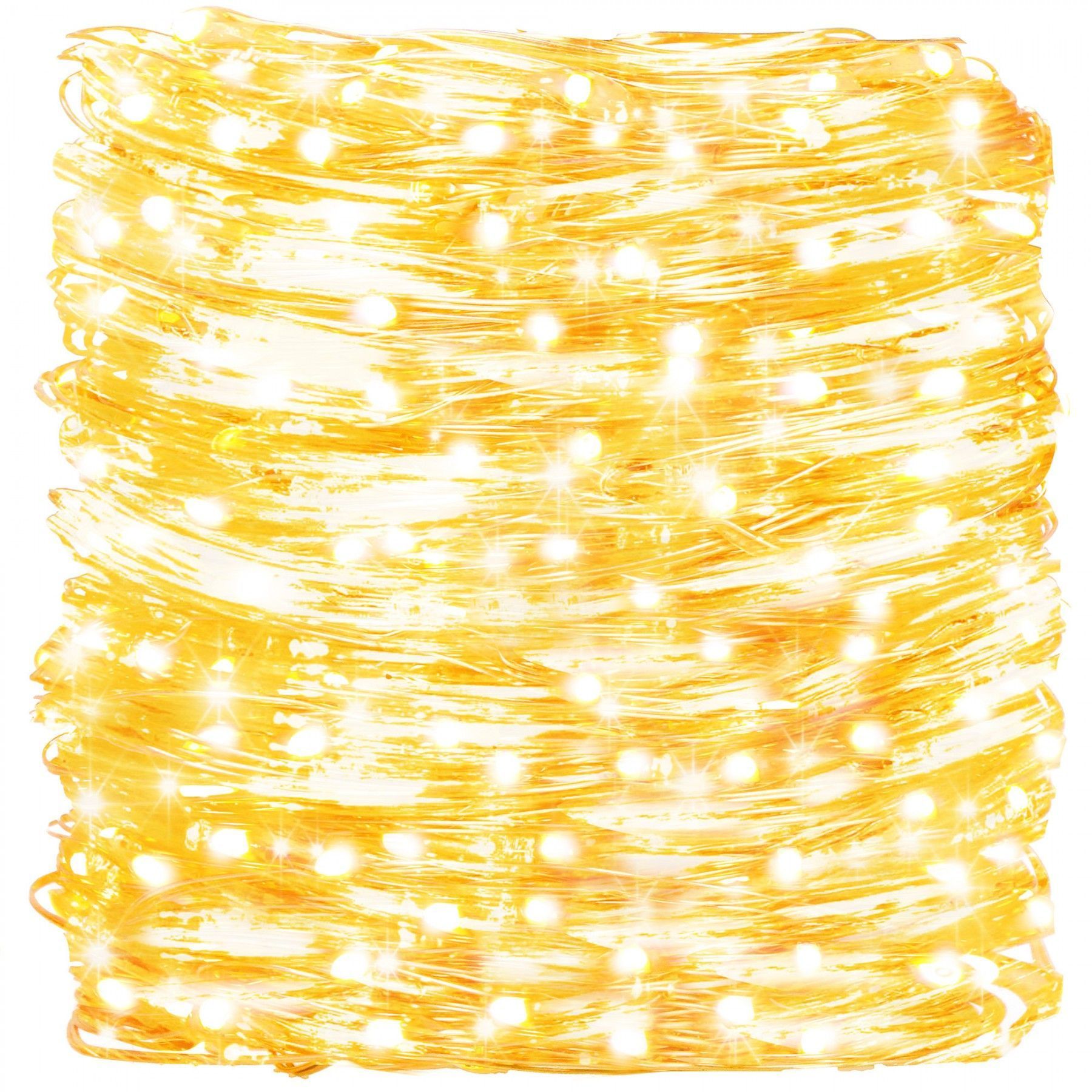 Гирлянда водопад (штора) на батарейках Springos 3 x 3 м 300 LED CL0183 Warm White