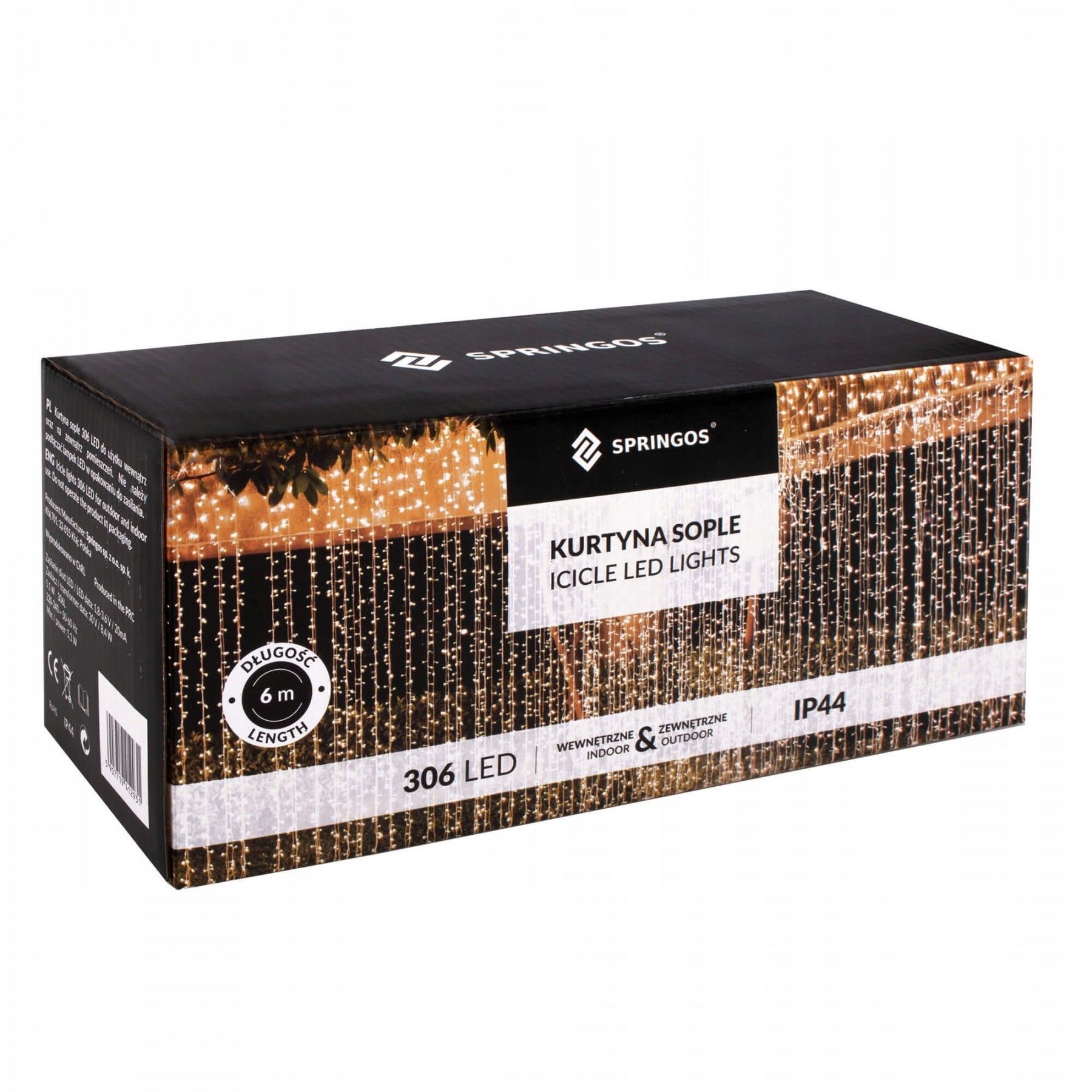 Гирлянда бахрома уличная (наружная) Springos 3 x 3 м 306 LED Pilot CL4000 Cold White