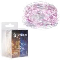 Гирлянда на батарейках Springos 9.9 м 100 LED CL0025 Cold White/Pink