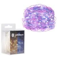 Гирлянда на батарейках Springos 9.9 м 100 LED CL0023 Pink/Blue