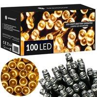 Гирлянда на батарейках Springos 10 м 100 LED CL4030 Warm White