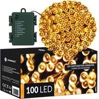 Гирлянда на батарейках Springos 10 м 100 LED CL4030 Warm White