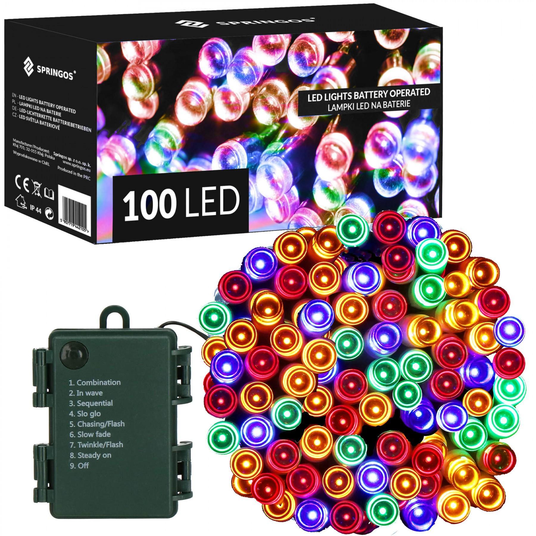 Гирлянда на батарейках Springos 10 м 100 LED CL4032 Mix