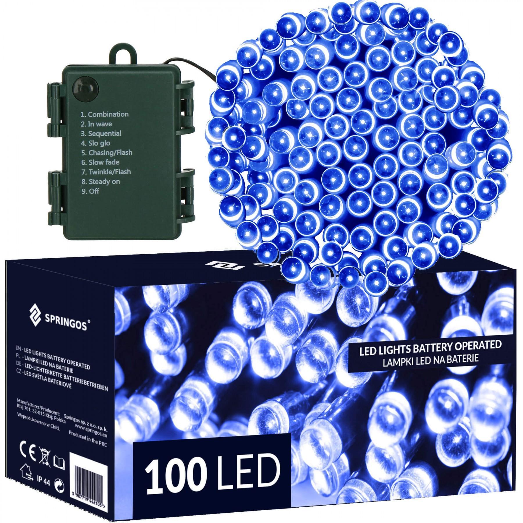 Гирлянда на батарейках Springos 10 м 100 LED CL4033 Blue